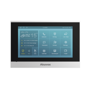 Monitor Interior IP / PoE / Pantalla Touch 7" / 8 Entradas de Alarma para Sensores Cableados / Compatible con Videoporteros IP Akuvox