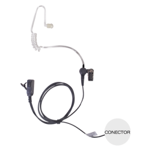 Micrófono - audífono de solapa con tubo acústico transparente para KENWOOD PKT23K con tubo acústico de PU (grado médico)